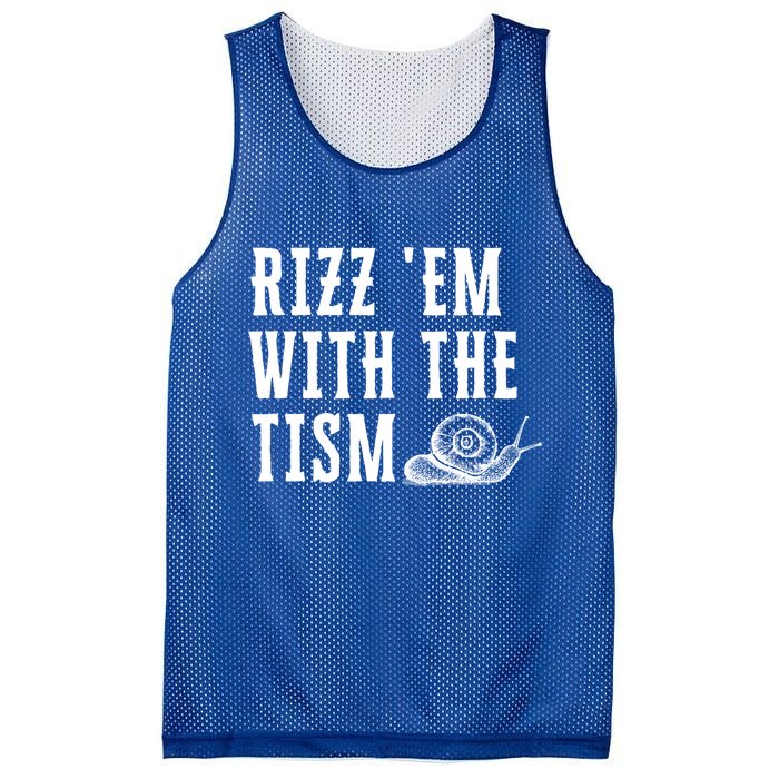Rizz Em With The Tism Funny Autism Perfect Awareness Funny Gift Mesh Reversible Basketball Jersey Tank
