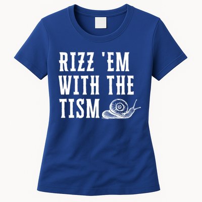 Rizz Em With The Tism Funny Autism Perfect Awareness Funny Gift Womens T-Shirt
