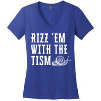 Rizz Em With The Tism Funny Autism Perfect Awareness Funny Gift Women's V-Neck T-Shirt