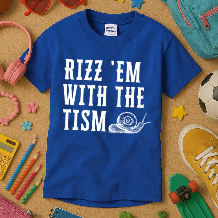 Rizz Em With The Tism Funny Autism Perfect Awareness Funny Gift Kids T-Shirt