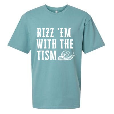 Rizz Em With The Tism Funny Autism Perfect Awareness Funny Gift Sueded Cloud Jersey T-Shirt