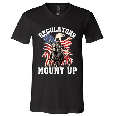 Regulators Funny 4th Of July Independence Day Eagle V-Neck T-Shirt