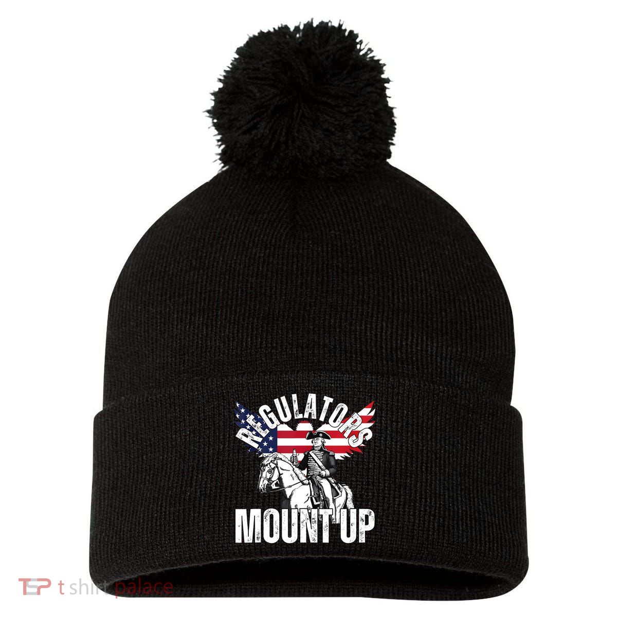 Regulators Funny 4th Of July Independence Day Eagle Pom Pom 12in Knit Beanie