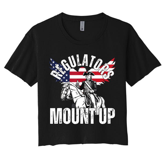 Regulators Funny 4th Of July Independence Day Eagle Women's Crop Top Tee