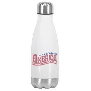 Retro Funny 4th Of July God Bless America Independence Day Stainless Steel Insulated Water Bottle