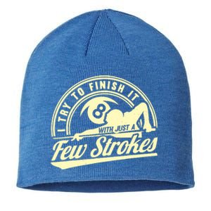 Retro Funny 8 Ball Finish It Few Strokes Pool Billiards Gift Sustainable Beanie