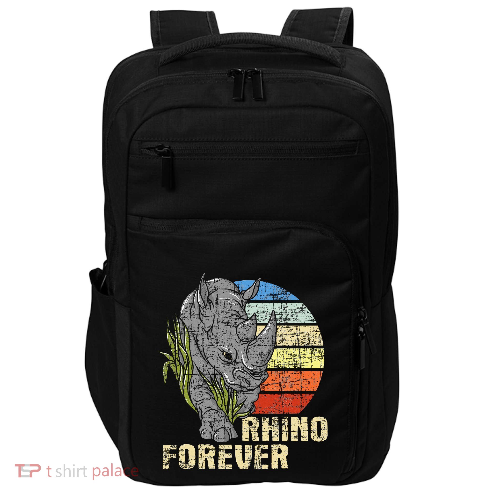 Rhino Forever Animal Whisperer Rhinoceros Safari Animal Impact Tech Backpack