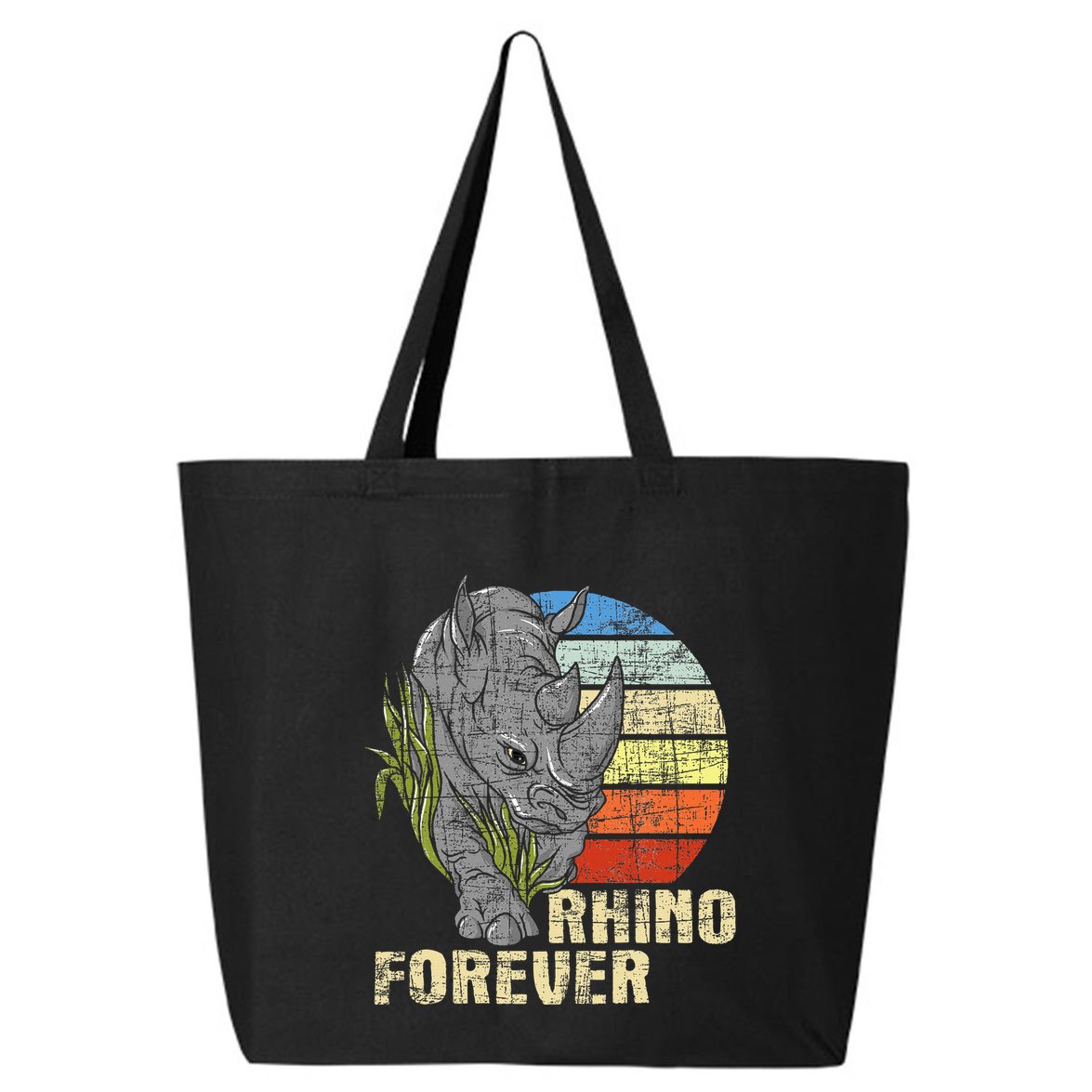 Rhino Forever Animal Whisperer Rhinoceros Safari Animal 25L Jumbo Tote