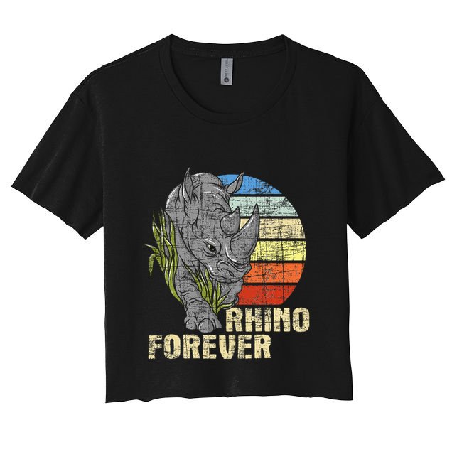 Rhino Forever Animal Whisperer Rhinoceros Safari Animal Crop Top