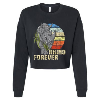 Rhino Forever Animal Whisperer Rhinoceros Safari Animal Cropped Pullover Crew