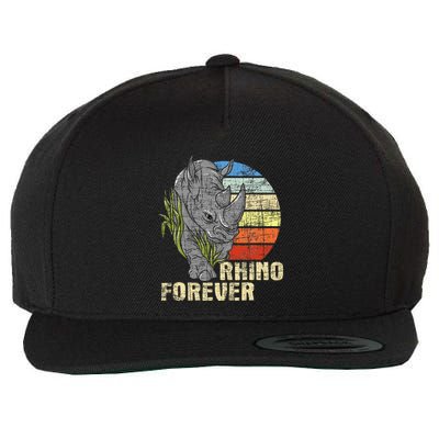 Rhino Forever Animal Whisperer Rhinoceros Safari Animal Wool Snapback Cap