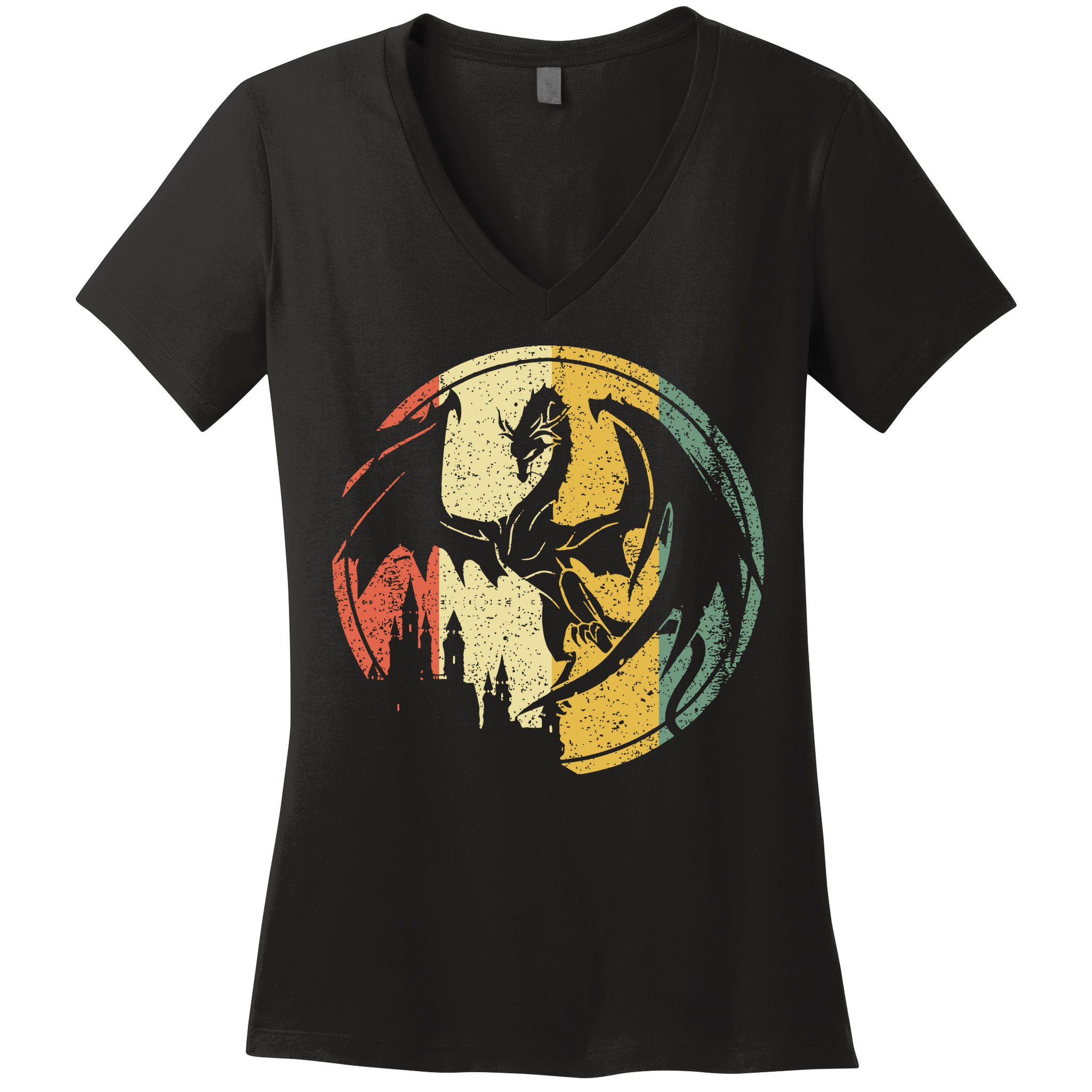 RPG Fantasy Anime Dragon Tabletop Board Game Gamer Gaming Women's V-Neck T-Shirt