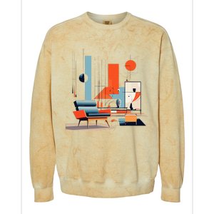 Retro Furnishings Abstract Furniture Mid Century Modern Colorblast Crewneck Sweatshirt