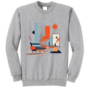 Retro Furnishings Abstract Furniture Mid Century Modern Tall Sweatshirt