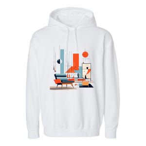 Retro Furnishings Abstract Furniture Mid Century Modern Garment-Dyed Fleece Hoodie