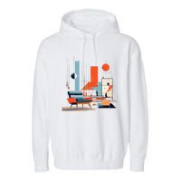 Retro Furnishings Abstract Furniture Mid Century Modern Garment-Dyed Fleece Hoodie