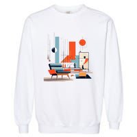 Retro Furnishings Abstract Furniture Mid Century Modern Garment-Dyed Sweatshirt