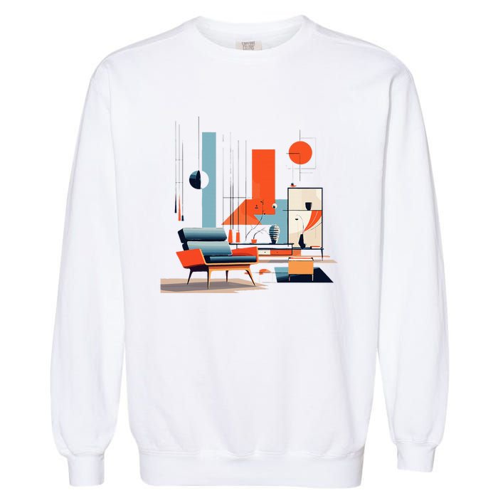 Retro Furnishings Abstract Furniture Mid Century Modern Garment-Dyed Sweatshirt