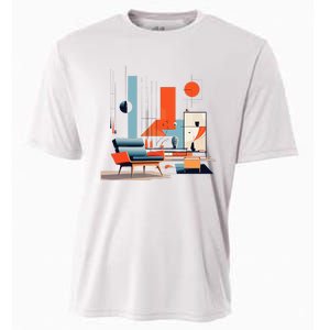 Retro Furnishings Abstract Furniture Mid Century Modern Cooling Performance Crew T-Shirt