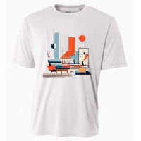 Retro Furnishings Abstract Furniture Mid Century Modern Cooling Performance Crew T-Shirt