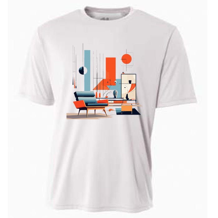 Retro Furnishings Abstract Furniture Mid Century Modern Cooling Performance Crew T-Shirt