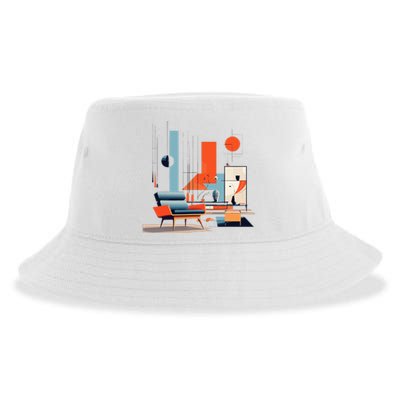 Retro Furnishings Abstract Furniture Mid Century Modern Sustainable Bucket Hat