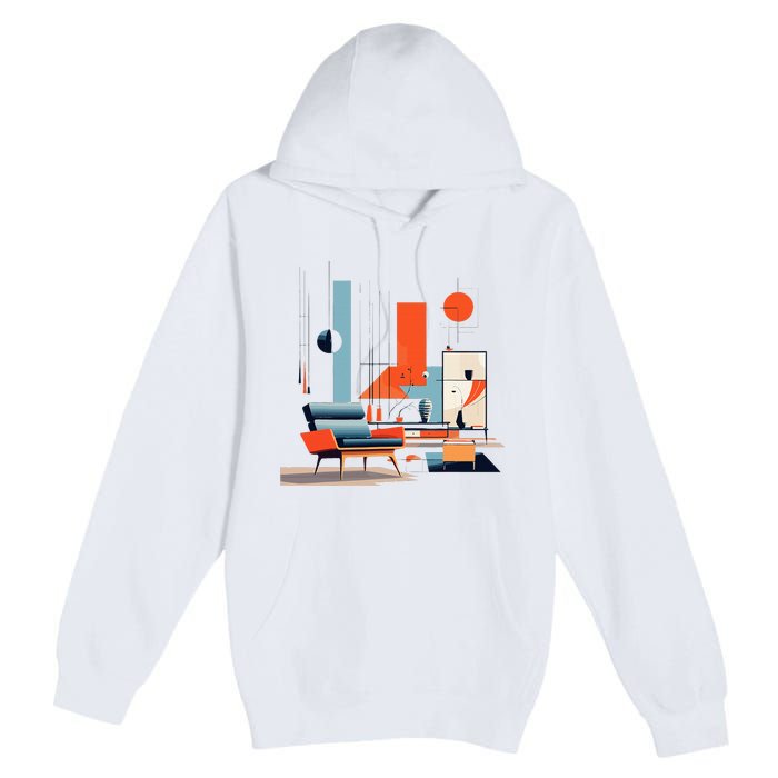 Retro Furnishings Abstract Furniture Mid Century Modern Premium Pullover Hoodie