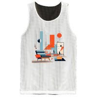 Retro Furnishings Abstract Furniture Mid Century Modern Mesh Reversible Basketball Jersey Tank