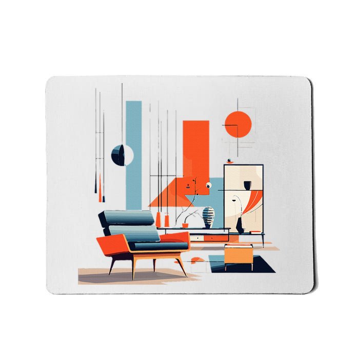 Retro Furnishings Abstract Furniture Mid Century Modern Mousepad