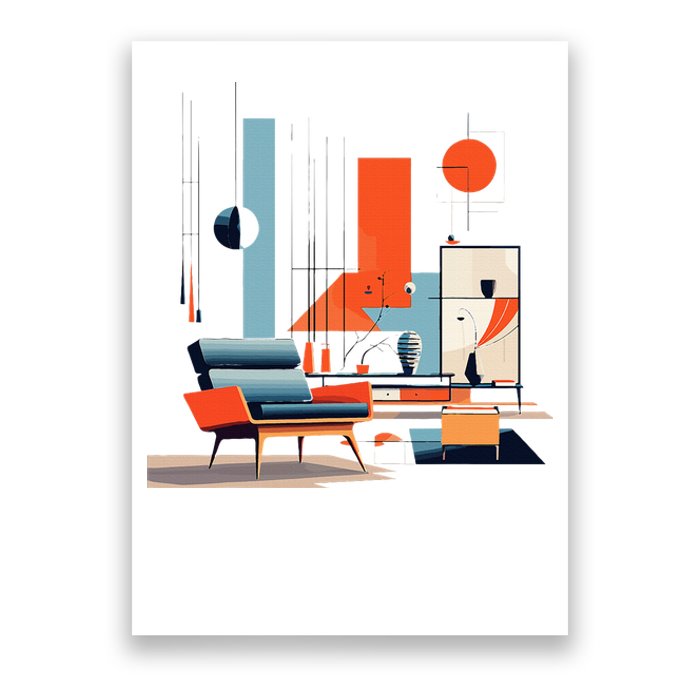 Retro Furnishings Abstract Furniture Mid Century Modern Poster