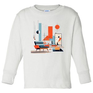 Retro Furnishings Abstract Furniture Mid Century Modern Toddler Long Sleeve Shirt