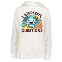 Retro Funny Axolotl I Axolotl Questions Cute Axolotl Womens Funnel Neck Pullover Hood