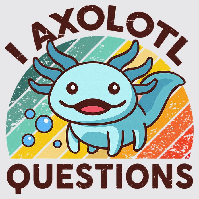 Retro Funny Axolotl I Axolotl Questions Cute Axolotl Womens Funnel Neck Pullover Hood