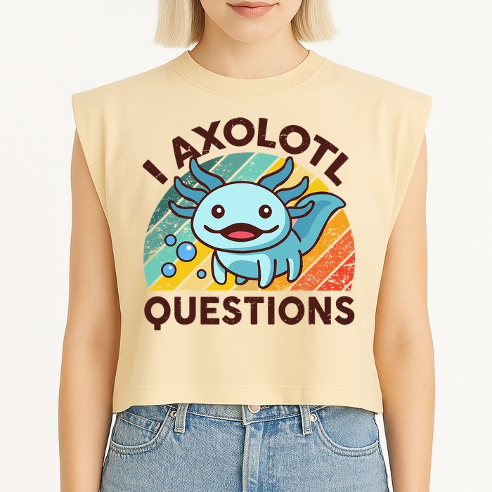 Retro Funny Axolotl I Axolotl Questions Cute Axolotl Garment-Dyed Women's Muscle Tee