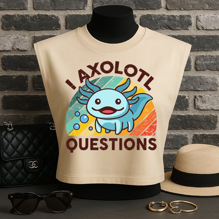 Retro Funny Axolotl I Axolotl Questions Cute Axolotl Garment-Dyed Women's Muscle Tee