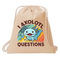 Retro Funny Axolotl I Axolotl Questions Cute Axolotl Drawstring Bag