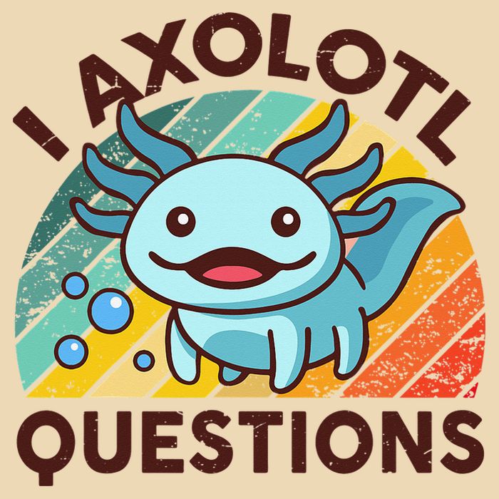 Retro Funny Axolotl I Axolotl Questions Cute Axolotl Drawstring Bag