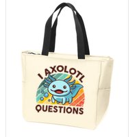 Retro Funny Axolotl I Axolotl Questions Cute Axolotl Zip Tote Bag