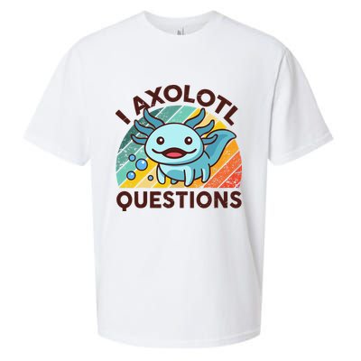 Retro Funny Axolotl I Axolotl Questions Cute Axolotl Sueded Cloud Jersey T-Shirt