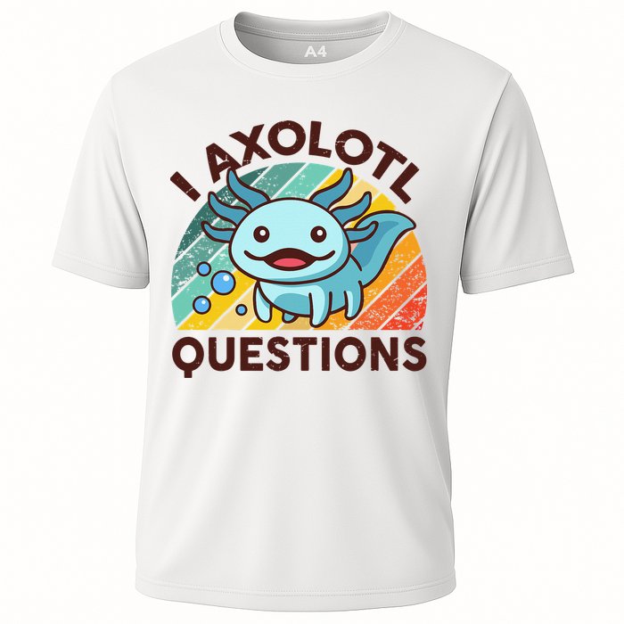 Retro Funny Axolotl I Axolotl Questions Cute Axolotl Performance Shirt
