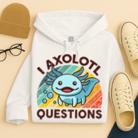 Retro Funny Axolotl I Axolotl Questions Cute Axolotl Hoodie