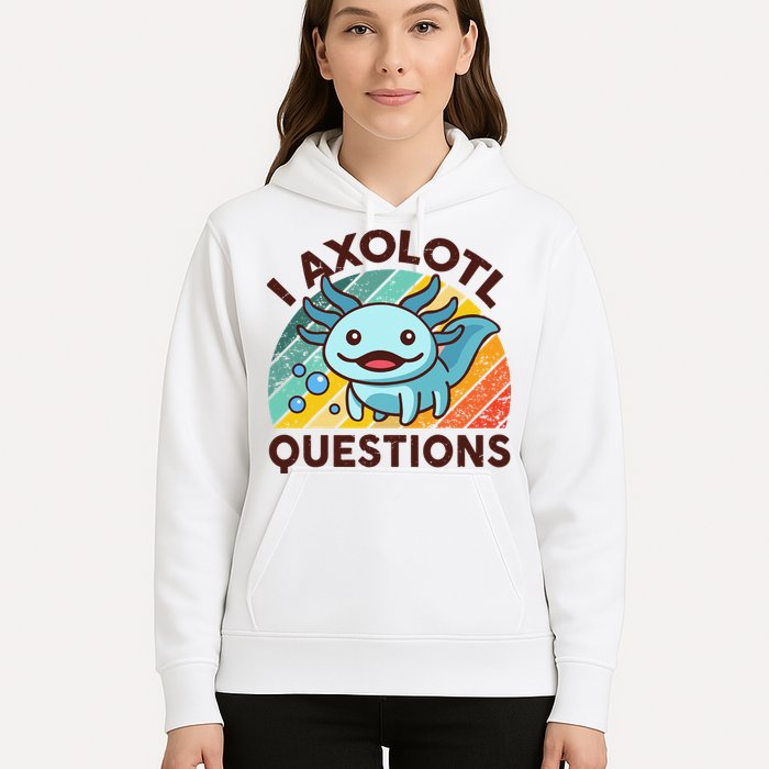Retro Funny Axolotl I Axolotl Questions Cute Axolotl Hoodie