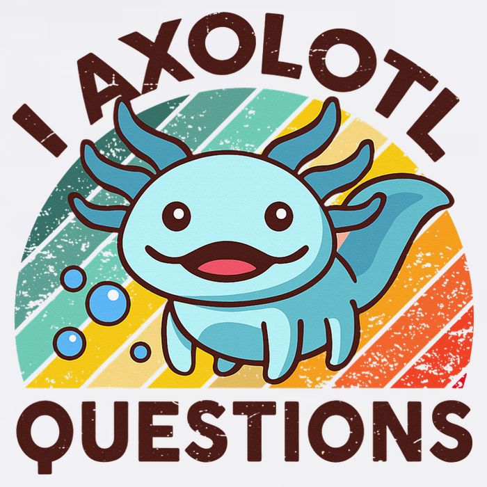 Retro Funny Axolotl I Axolotl Questions Cute Axolotl Long Sleeve Shirt