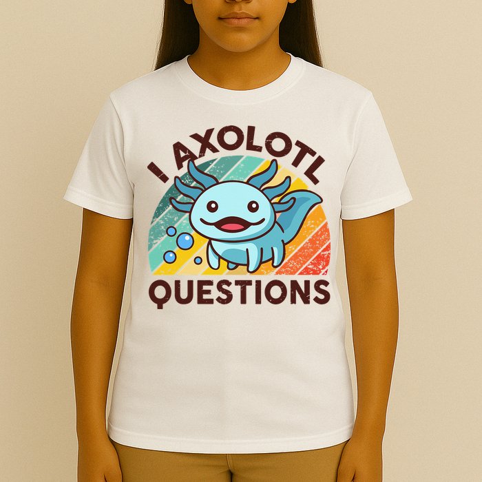 Retro Funny Axolotl I Axolotl Questions Cute Axolotl T-Shirt