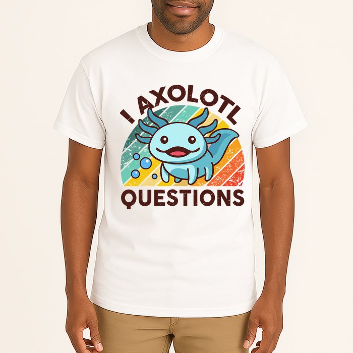 Retro Funny Axolotl I Axolotl Questions Cute Axolotl Tall T-Shirt