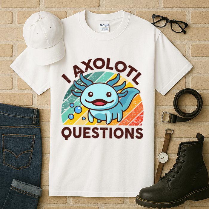 Retro Funny Axolotl I Axolotl Questions Cute Axolotl Tall T-Shirt