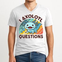 Retro Funny Axolotl I Axolotl Questions Cute Axolotl V-Neck T-Shirt