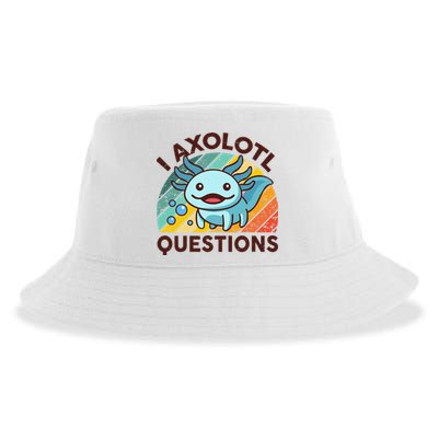 Retro Funny Axolotl I Axolotl Questions Cute Axolotl Sustainable Bucket Hat