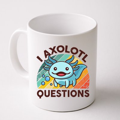 Retro Funny Axolotl I Axolotl Questions Cute Axolotl Mug