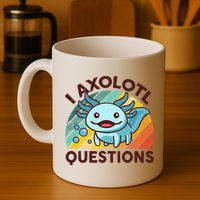 Retro Funny Axolotl I Axolotl Questions Cute Axolotl Mug